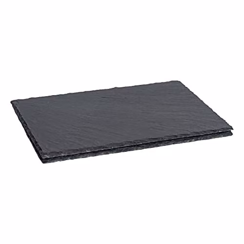 Argon Tableware Slate Serving Platters, Pack of 2, Black or Grey, W: 30 cm, D: 20 cm