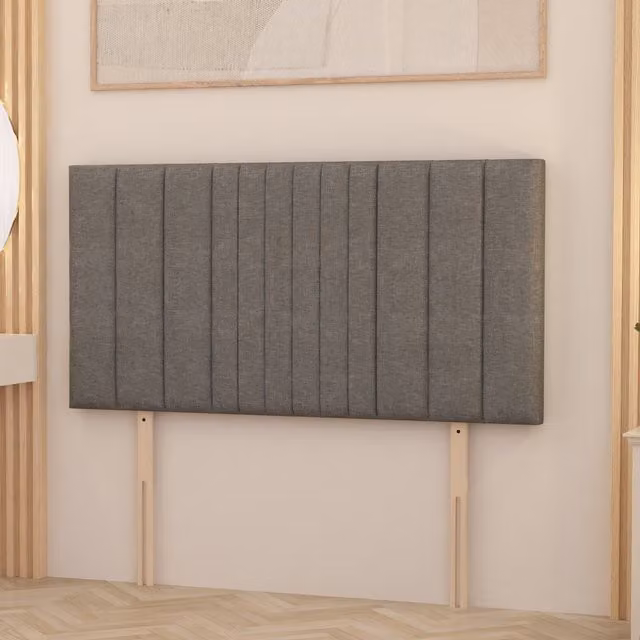 Somnior Beds Ltd Arizona Linen Fabric Divan Headboard in Silver/Grey, Height: 81.28 cm