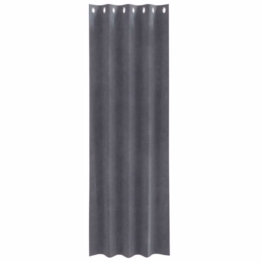 Berkfield Home Blackout Velvet Eyelet Curtains, 2 Pack, Grey – 4