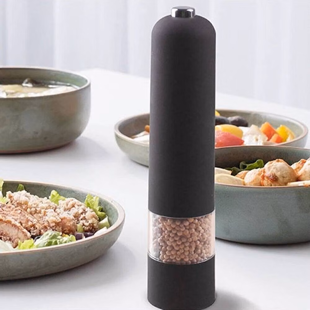 KORVIXA Electric Salt and Pepper Mill Grinder in Black with Ceramic Mechanism – 5