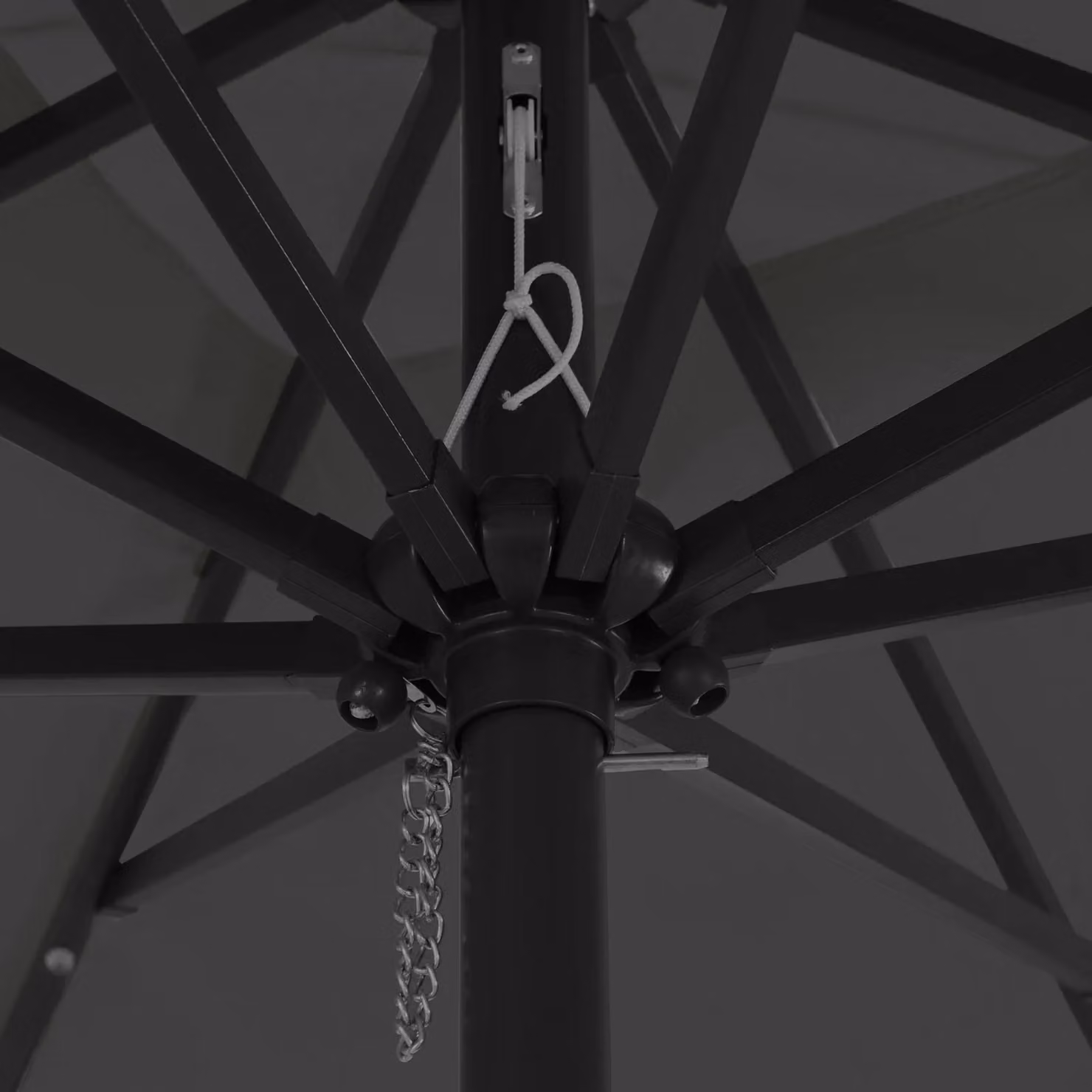 Berkfield Home Square Patio Umbrella with LED Lights, Dark Grey, W: 295 cm, D: 245 cm – 3