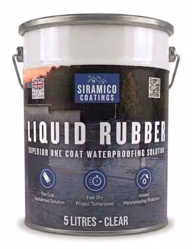 Siramico Coatings Liquid Rubber Roof Coating, Clear, 5 l