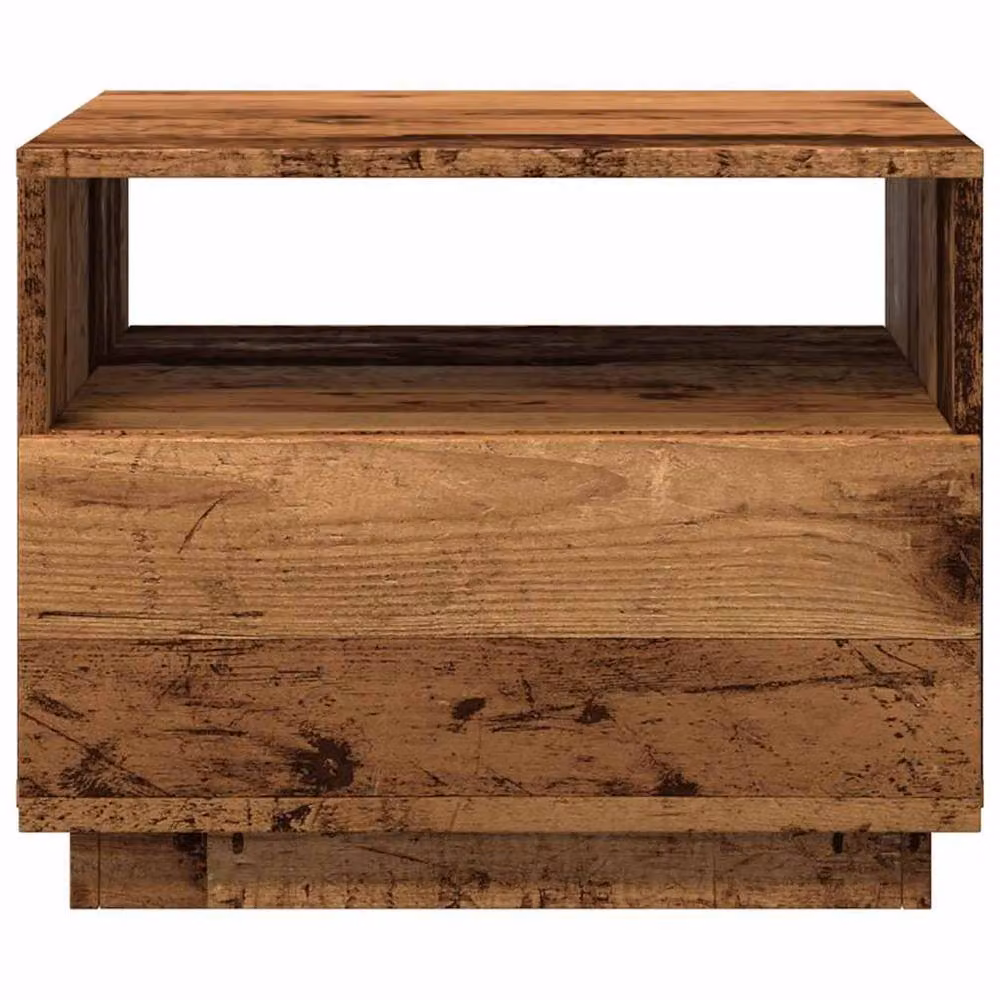 Berkfield Home Modern Coffee Table with LED Lights in Brown, W/D/H: 50 x 49 x 40 cm – 6