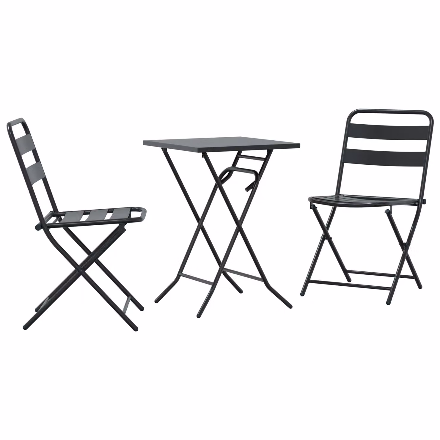 Berkfield Home 3 Piece Folding Bistro Set in Anthracite Steel – 2