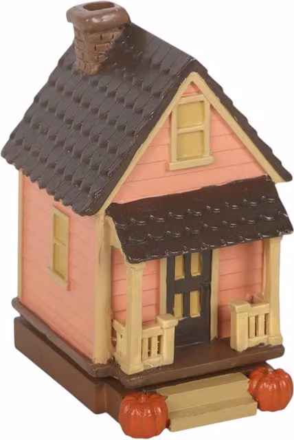 Something Different Wholesale Pink Ceramic House Incense Cone Burner with Pumpkins for Autumn and Halloween
