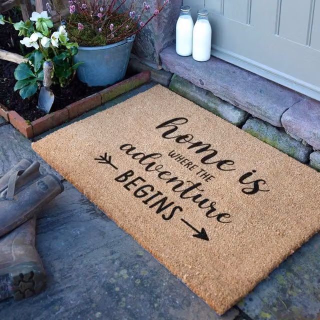 Artsy Mats Home Is Where The Adventure Begins Doormat, Brown, W: 90 cm, D: 60 cm