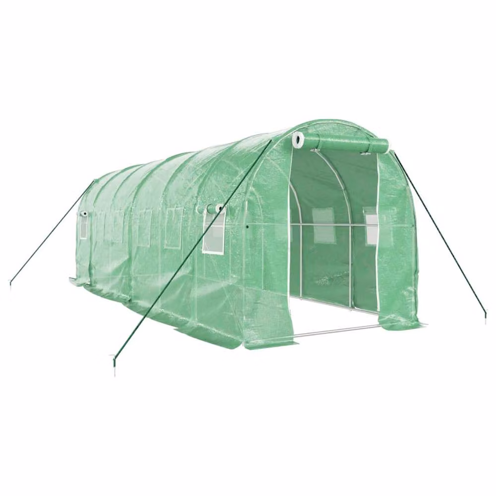 Berkfield Home Green Steel Frame Freestanding Greenhouse with Plastic Windows, W/D/H: 6 x 2 x 2 m – 2