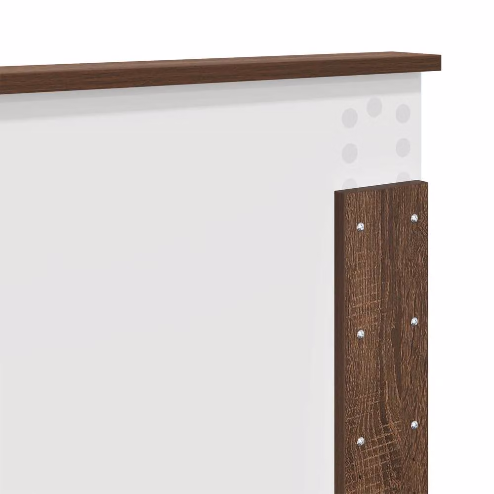Berkfield Home Modern Bed Frame with Headboard in Brown Oak, Engineered Wood, 150 x 200 cm – 3