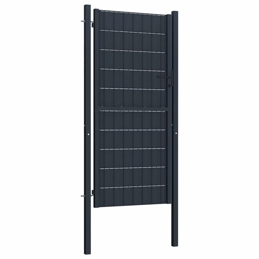 Berkfield Home Anthracite PVC and Steel Swing Fence Gate W: 100 cm, H: 204 cm – 2