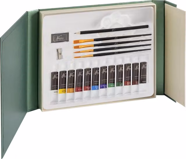 Totum 21 Piece Multicolour Acrylic Art Set for Children in White and Cardboard