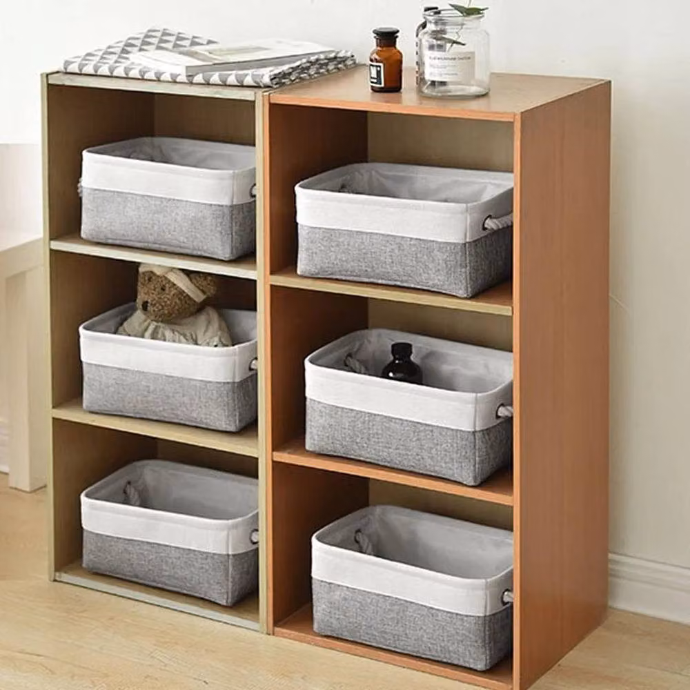 Kelvenix L Foldable Storage Box with Handles in Grey, W: 41 cm, D: 31 cm, H: 20 cm – 4