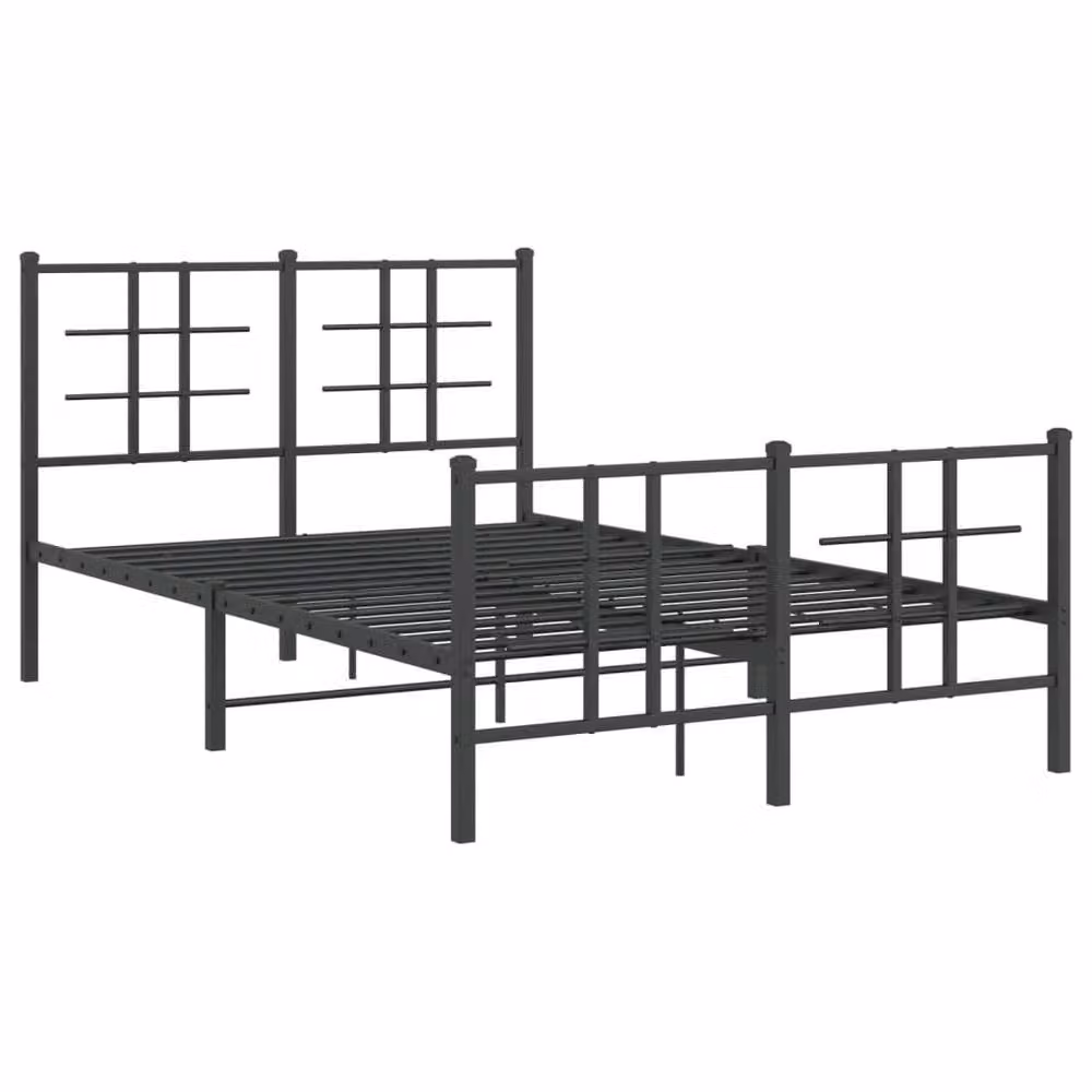 Berkfield Home Metal Bed Frame with Footboard, Black, W/D/H: 120 x 190 cm – 3