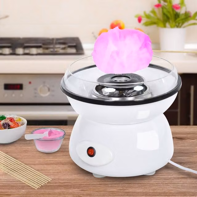 HOMCOM Electric Candyfloss Machine in White and Red
