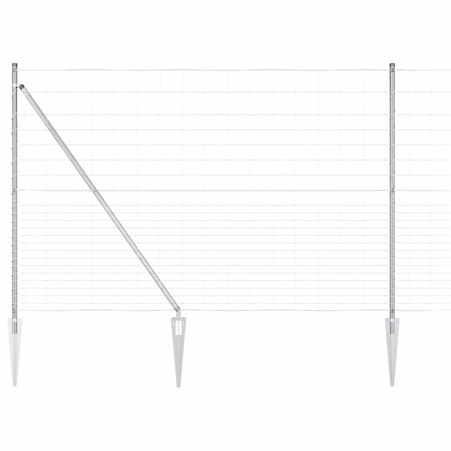 Berkfield Home Field Fence Galvanised Steel in Silver, H: 160 cm, W: 25 m – 2