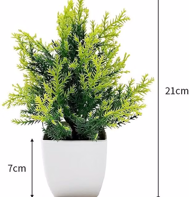 YnysTec Mini Artificial Green Potted Plant for Indoor Tabletop Decor