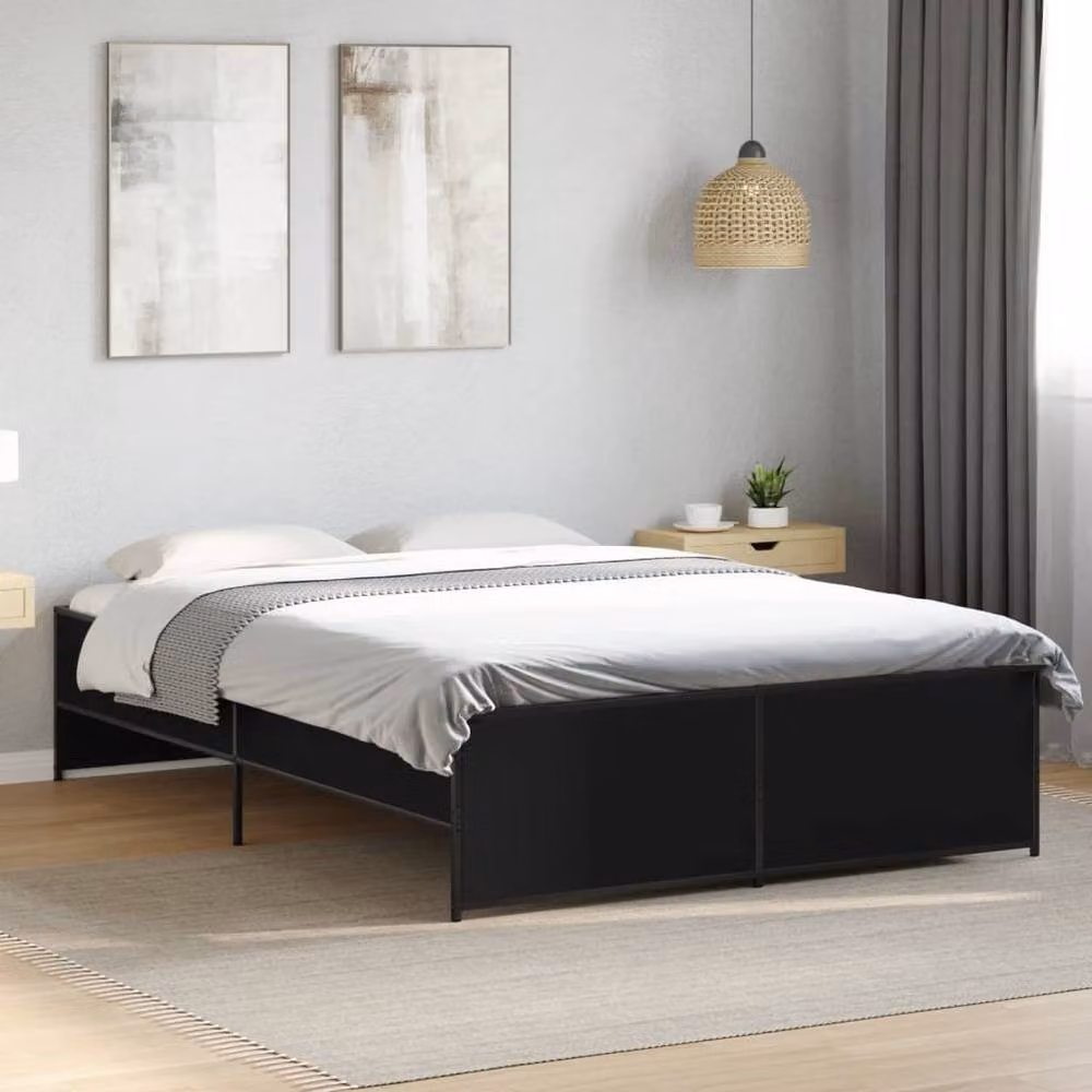Berkfield Home Small Double Bed Frame in Black, W/D/H: 120 x 200 cm – 2