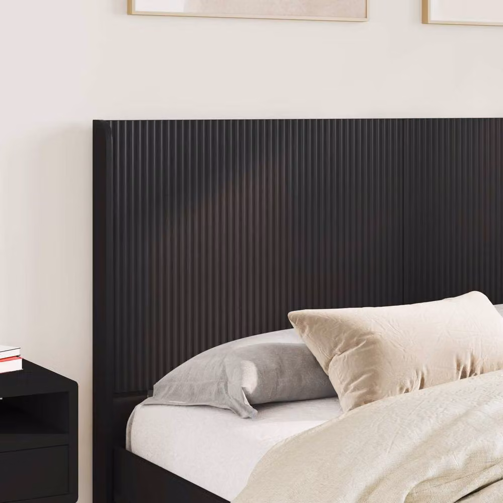 Berkfield Home Modern Bed Frame with Headboard and Side Compartment Storage, Black, W/D/H: 120 x 200 cm – 3