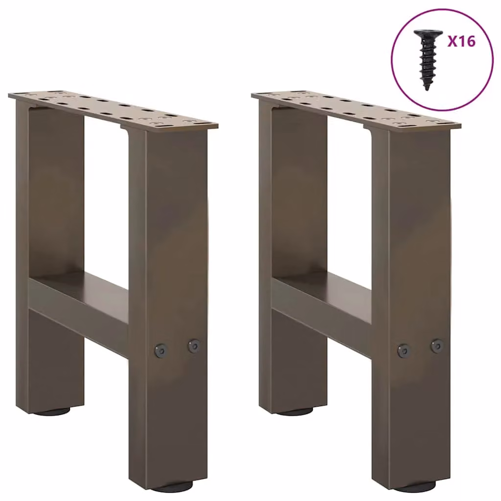 Berkfield Home Geometric Steel Coffee Table Legs in Grey, 2 Pack, H 30 cm x W 30 cm x D 30 cm – 3