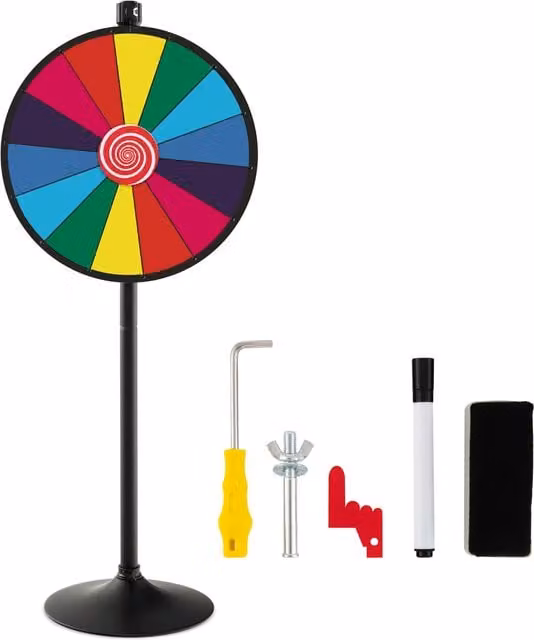 Costway 2 in 1 Prize Wheel Spinning Game in Red and Multicolour