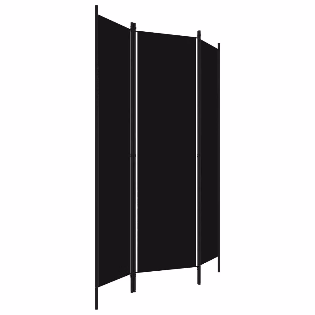 Berkfield Home 3-Panel Modern Room Divider in Black, W/H: 150 x 180 cm – 3