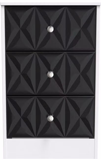 Ready Assembled 2 U Memphis 3 Drawer Bedside Cabinet in Black – 1