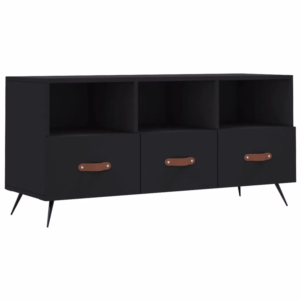 Berkfield Home Black Matt TV Cabinet W/D/H: 102 x 36 x 50 cm – 2