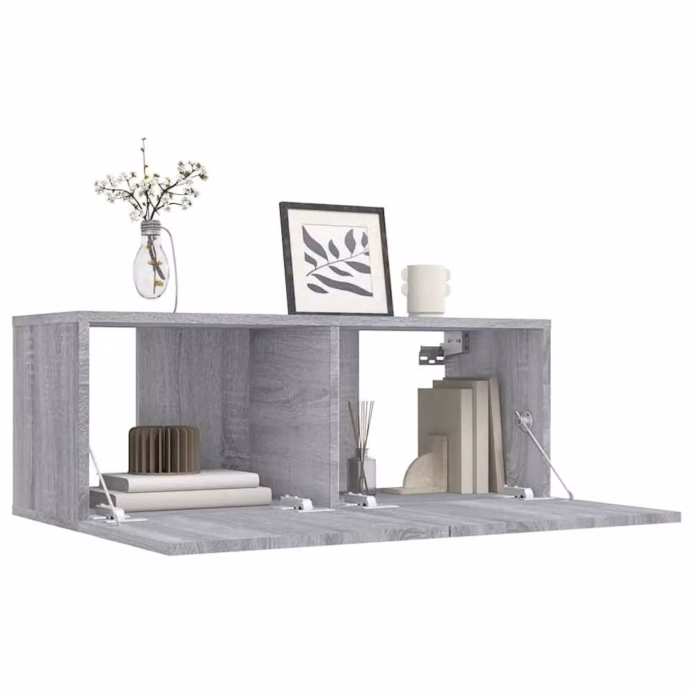 Berkfield Home TV Cabinet in Grey Sonoma, W/D/H: 80 x 30 x 30 cm – 2