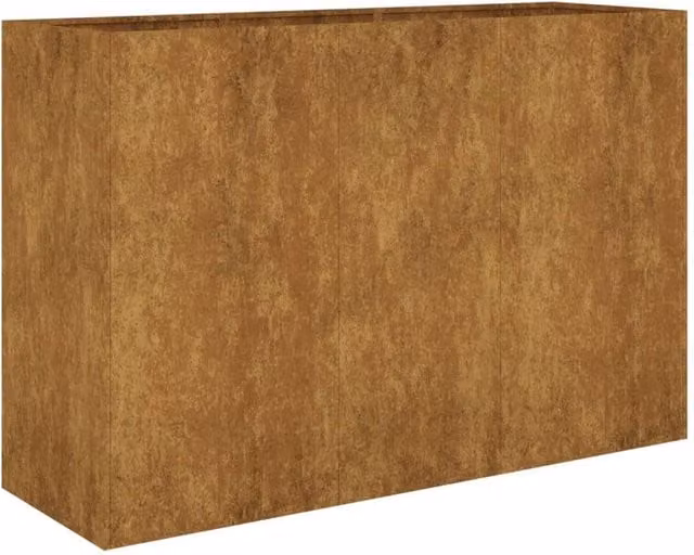 Berkfield Home Garden Corten Steel Raised Bed in Brown, W/D/H: 120 x 40 x 80 cm – 1