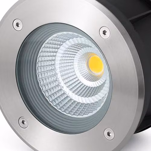 Netlighting Suria LED Outdoor Recessed Ground Spotlight in Grey and Silver with Stainless Steel and Glass, IP67, Saltwater Resistant – 2