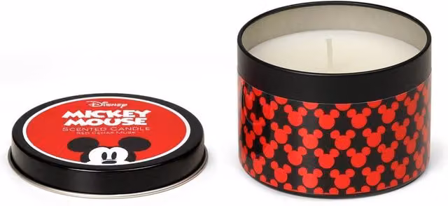 Disney Mickey Mouse Scented Tin Candle, Red Cedar Musk, Black and Red, 175g – 3