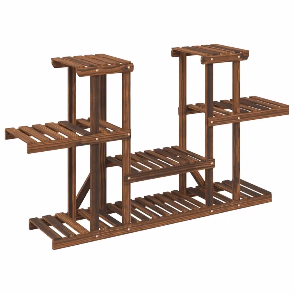 Berkfield Home Retro Solid Wood Flower Stand in Brown, W/D/H: 110 x 25 x 73 cm – 2