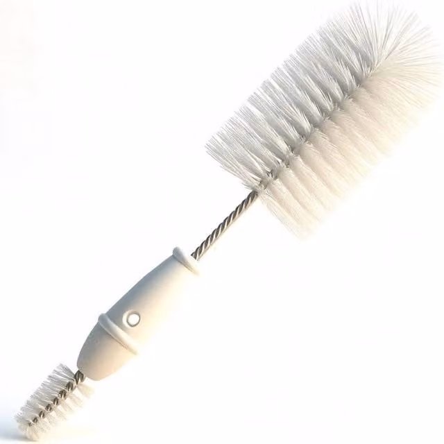 NESTLUNE 2 In 1 Bottle and Teat Brush with Soft Nylon Bristles in White, H 100 cm x W 15 cm – 1
