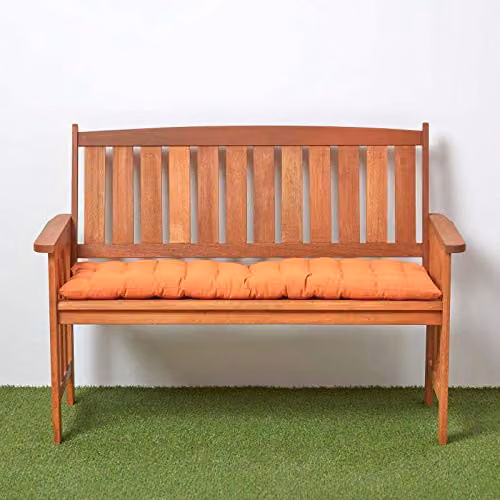 Homescapes 2 Seater Garden Bench Cushion in Orange, W: 108 cm, D: 42 cm – 2