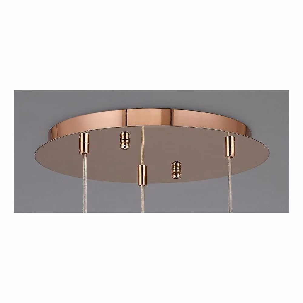 Netlighting Camden Round Ceiling Cluster Pendant with 3 Crystal and Glass Lights in Gold/Brass – 2