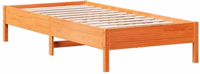 Berkfield Home Solid Wood Pine Bed Frame in Waxed Brown, W: 90 cm, L: 200 cm – 1