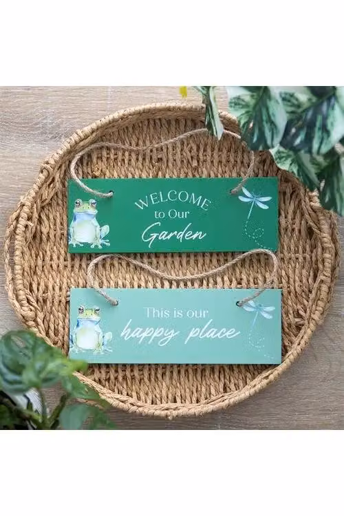 KDMD This Is Our Happy Place Rustic Wood Hanging Sign in Light Green – 3