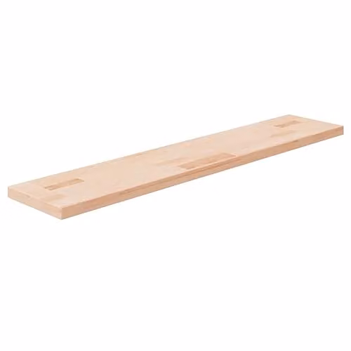 Bussandri Untreated Solid Oak Shelf Board, Brown/Beige, W/D/H: 100 x 20 x 2.5 cm