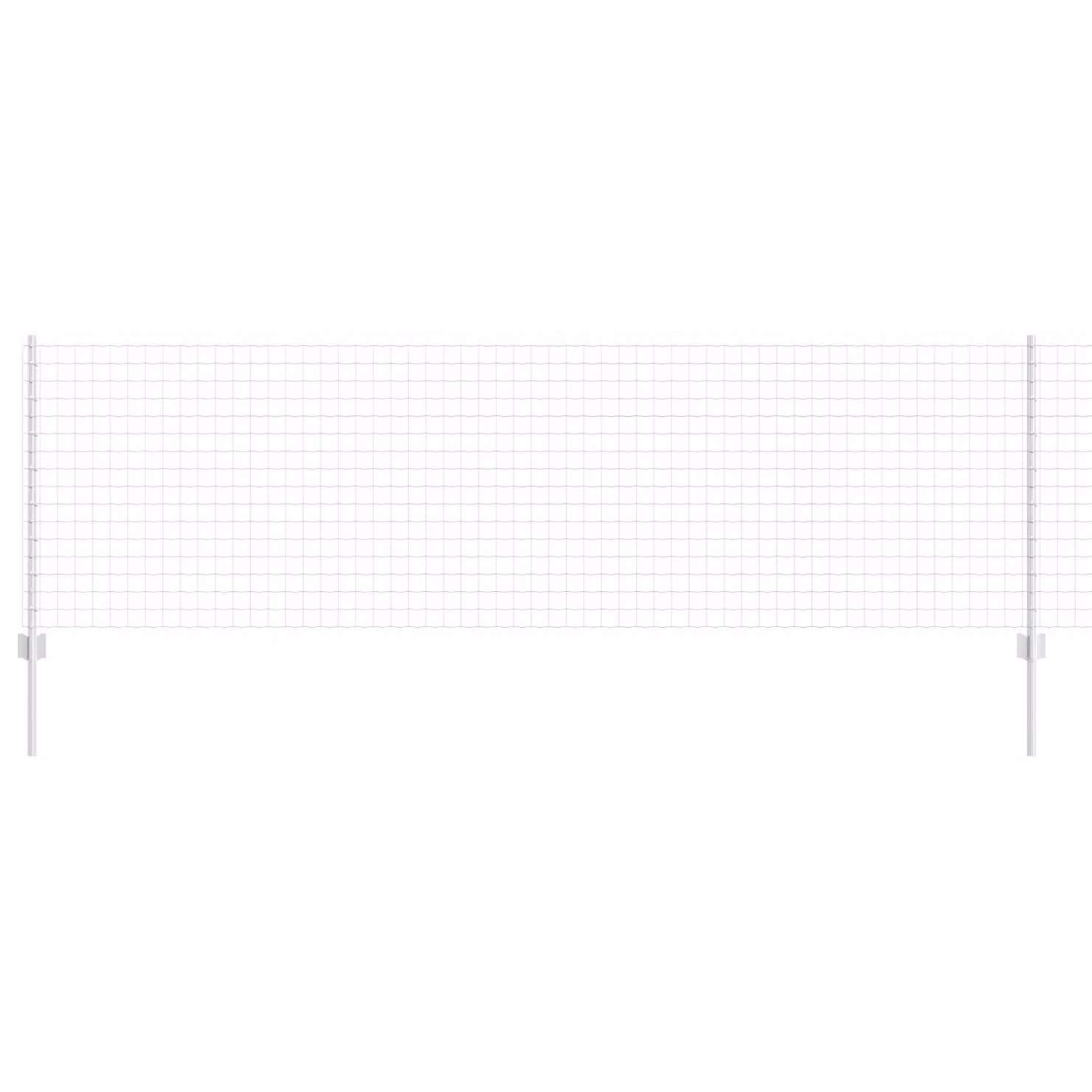 Berkfield Home Euro Fence with 5 U Posts, Silver Galvanised Steel, W: 10 m, H: 0.8 m, D: 0.8 m – 2