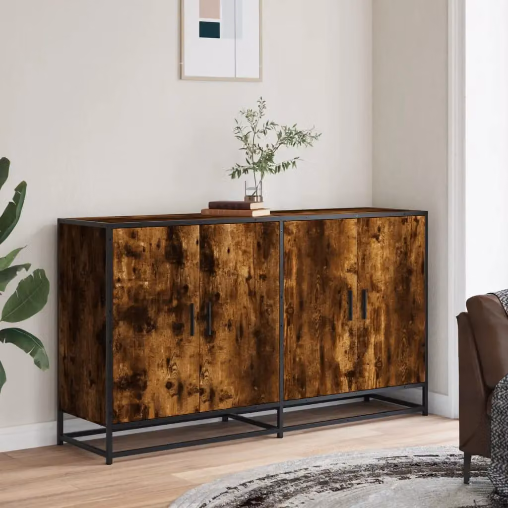 Berkfield Home Smoked Oak Sideboard in Brown, W/D/H: 134 x 35 x 76 cm – 3