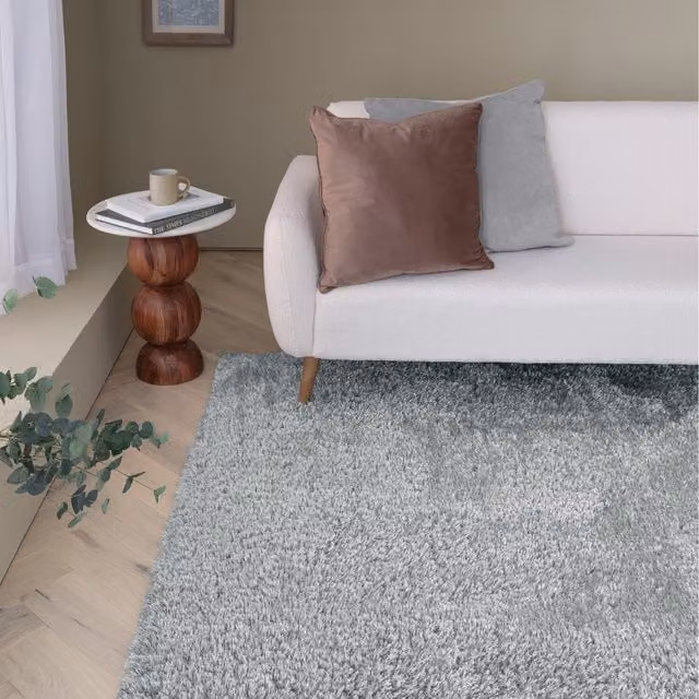 FurnitureboxUK Selby Shaggy Rug in Silver Grey, W: 230 cm, D: 160 cm