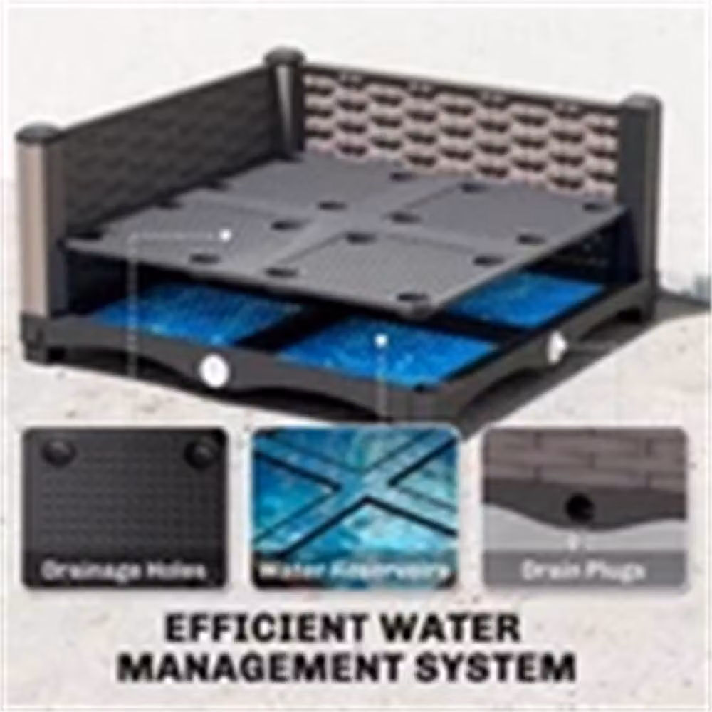 Nordara Raised Garden Bed with Trellis in Black, W/D/H: 179 x 40 x 40 cm – 3