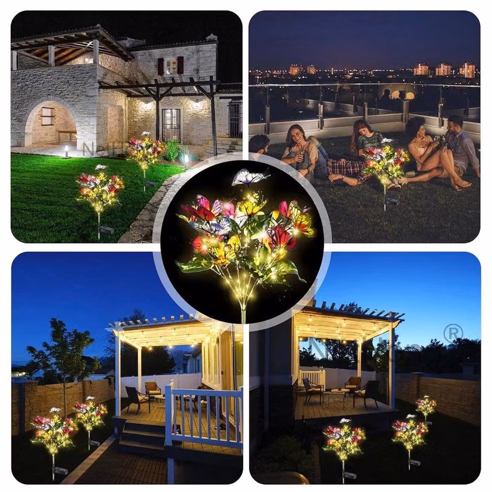 KORVIXA 2 Piece Multicolour LED Solar Butterfly Garden Lights, Height: 100 cm – 3