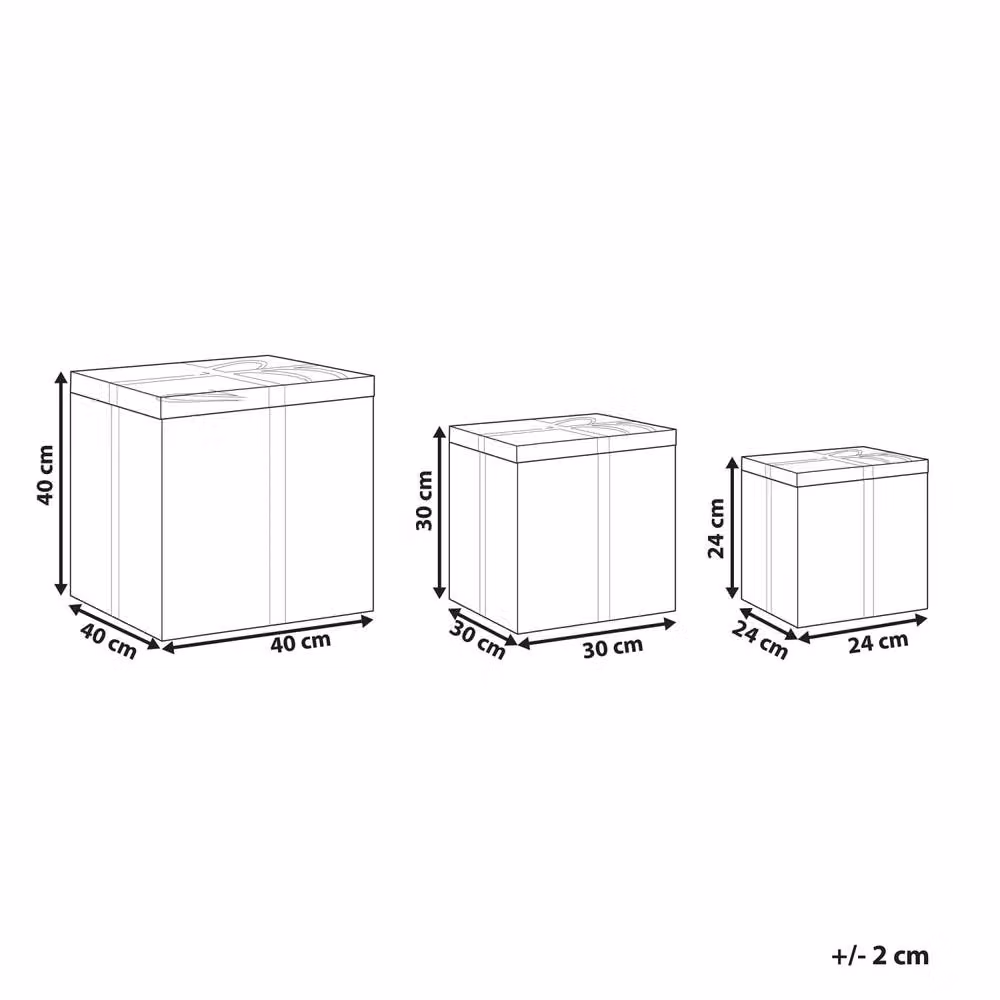 Wyld and Coco Set of 3 Brown Square Rattan Storage Gift Boxes with Open Weave Design – 3