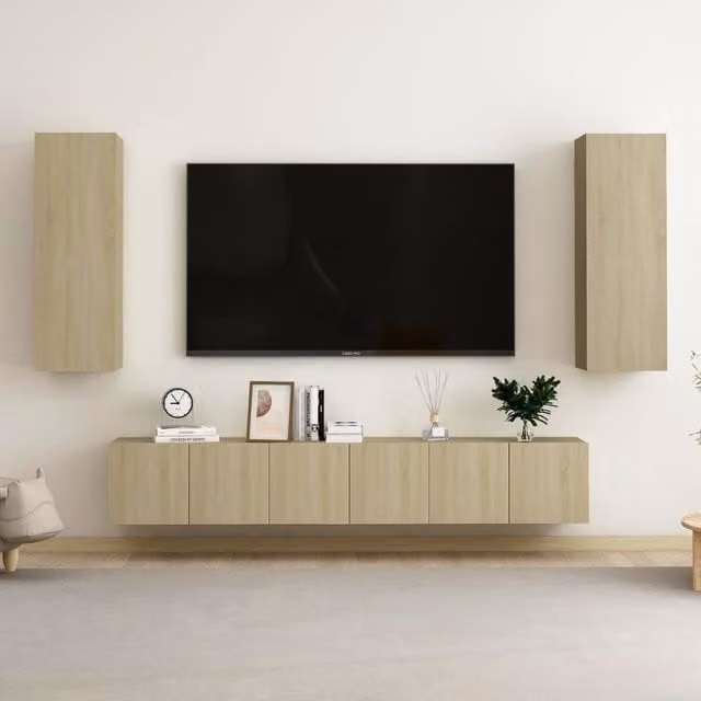 Berkfield Home 5 Piece Sonoma Oak TV Cabinet Set in Brown – 1