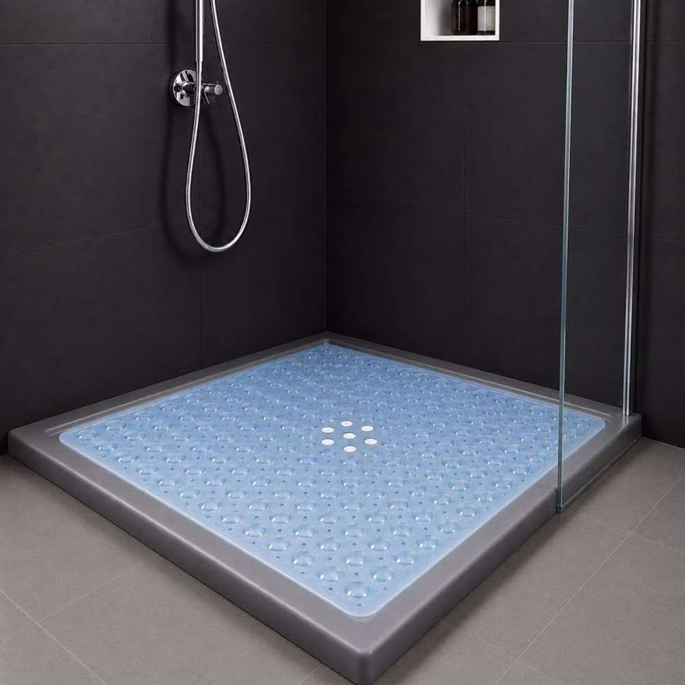 Keplin Non-Slip Antibacterial and Mould-Resistant Shower Mat, Blue, W/D/H: 54 x 54 x 1 cm – 3