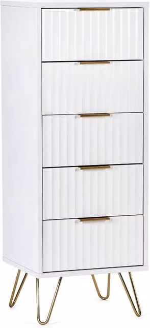 Cheshire Premium Siena 5 Drawer Tallboy in White