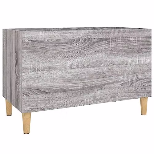 vidaXL Record Cabinet in Grey Sonoma, W: 74.5 cm, D: 38 cm, H: 48 cm, Engineered Wood – 1
