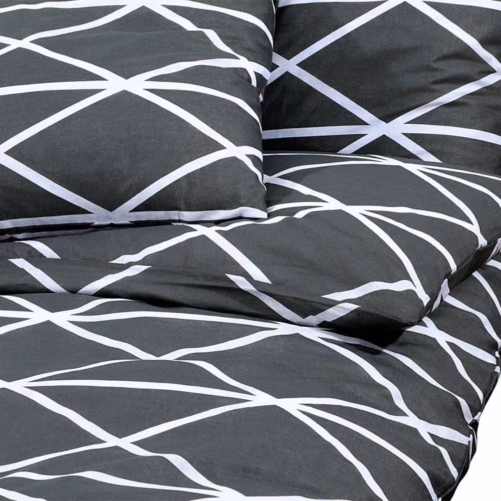 Berkfield Home Elegant Grey Cotton Duvet Cover and Pillowcase Set, W/D/H: 200 x 200 cm and 50 x 75 cm – 4