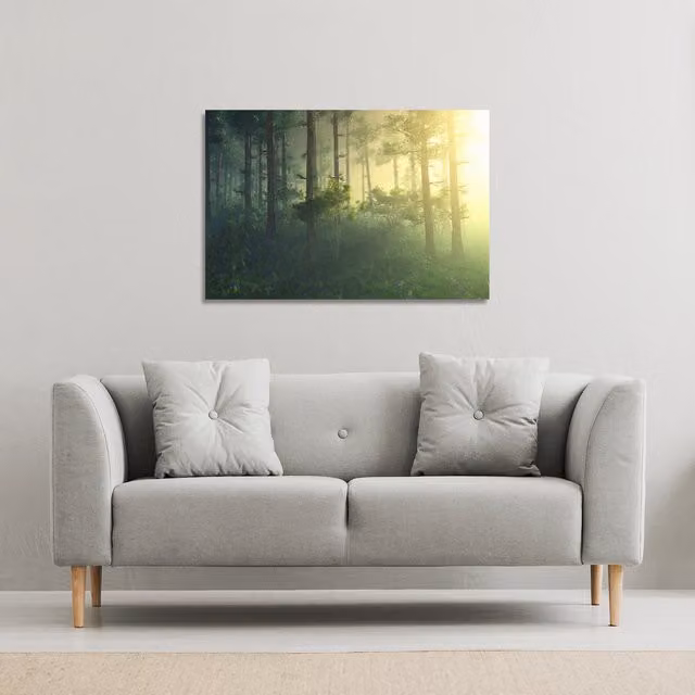 Benjamin Tate Design LTD Modern Nature Landscape Canvas Print, Green, W: 31 cm, H: 41 cm