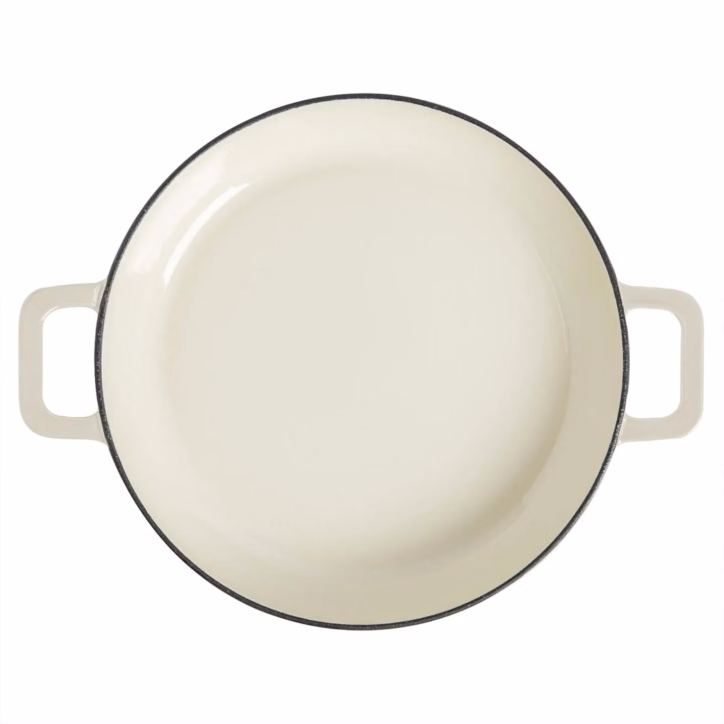 Argon Tableware 2pc Enamel Cast Iron Casserole Dish Set with Self-Basting Lids, 2.3 l and 4.68 l, Off-White – 3